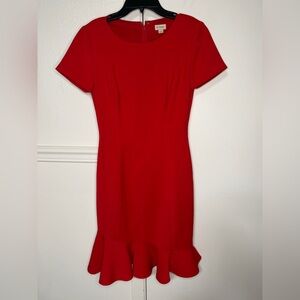 Daniel Cremieux Red Mini Dress with Ruffle Hem size 0